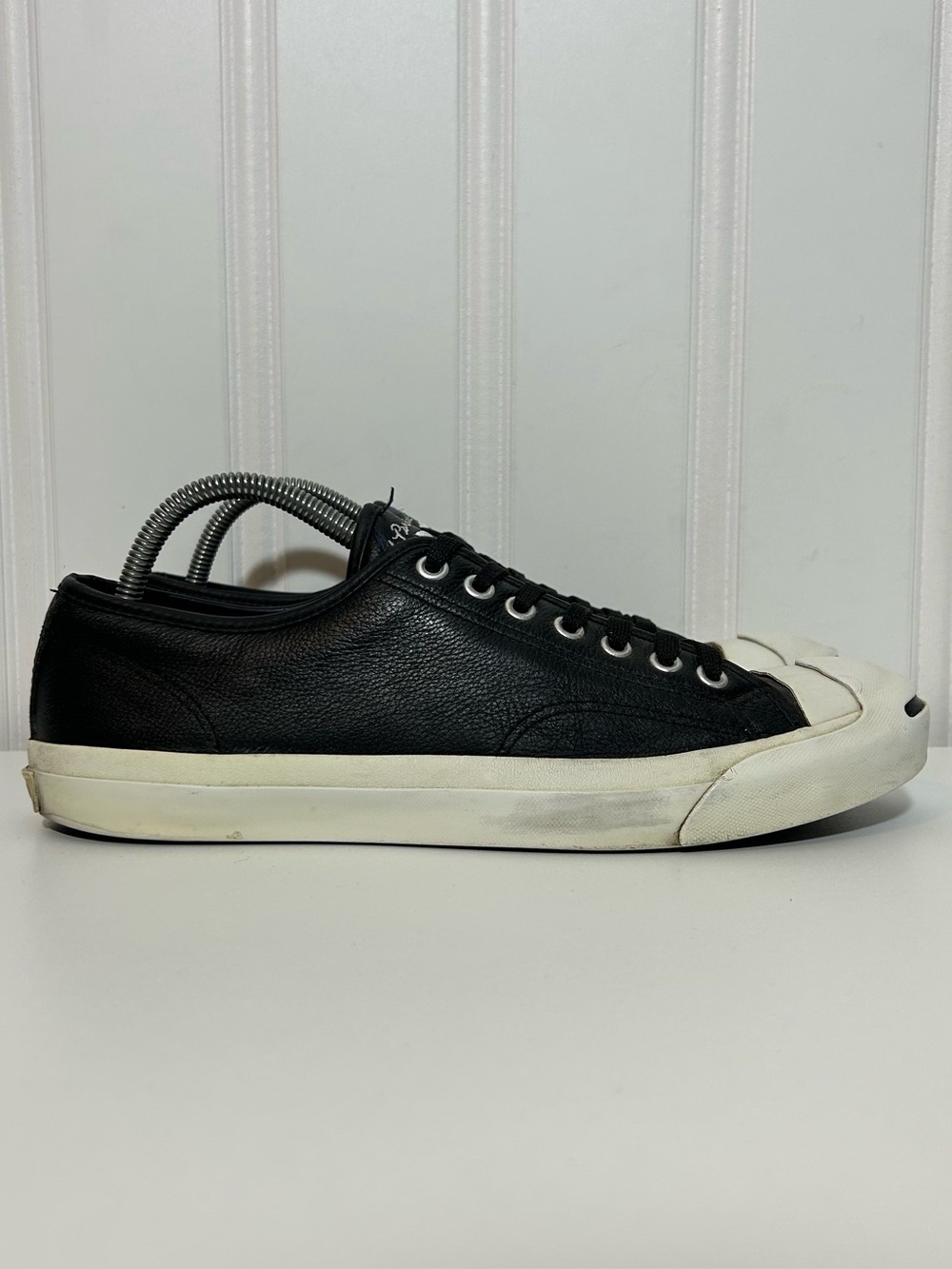 Converse jack Purcell Black Low-Top Leather Sneakers - Men
